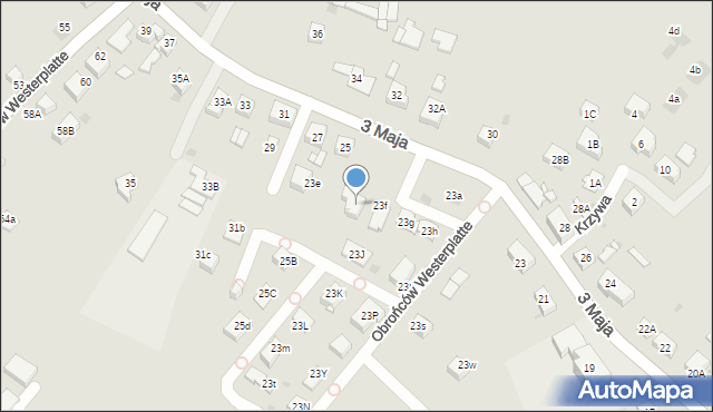 Mysłowice, 3 Maja, 23I, mapa Mysłowice