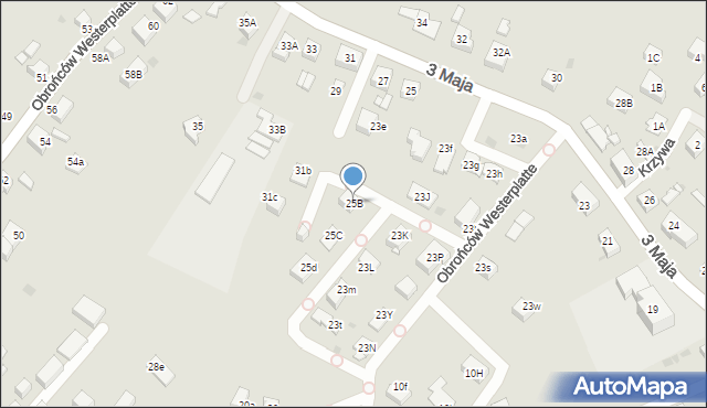 Mysłowice, 3 Maja, 25B, mapa Mysłowice