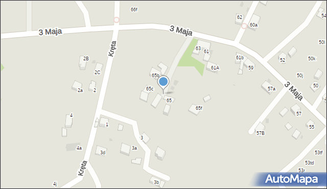 Mysłowice, 3 Maja, 65a, mapa Mysłowice