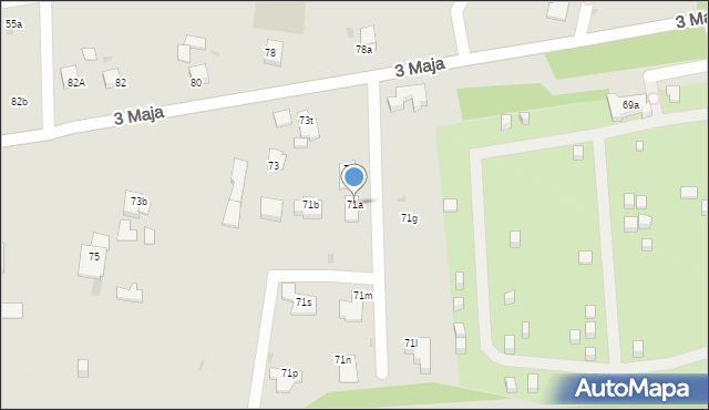 Mysłowice, 3 Maja, 71a, mapa Mysłowice