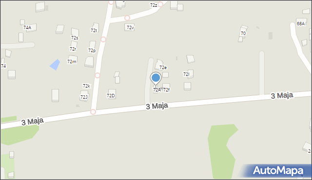 Mysłowice, 3 Maja, 72A, mapa Mysłowice