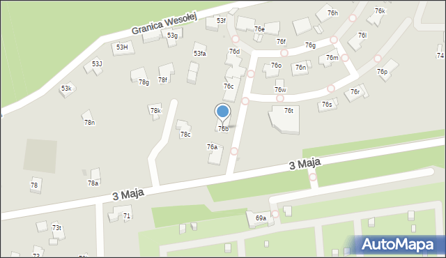 Mysłowice, 3 Maja, 76b, mapa Mysłowice