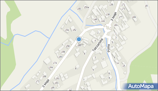 Niedzica, 3 Maja, 185, mapa Niedzica