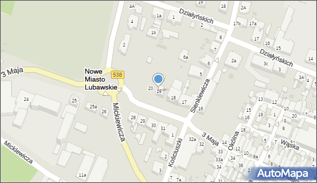 Nowe Miasto Lubawskie, 3 Maja, 19, mapa Nowe Miasto Lubawskie