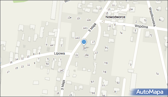 Nowodworce, 3 Maja, 19, mapa Nowodworce