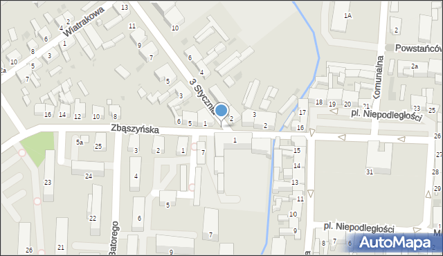 Nowy Tomyśl, 3 Stycznia, 2a, mapa Nowy Tomyśl