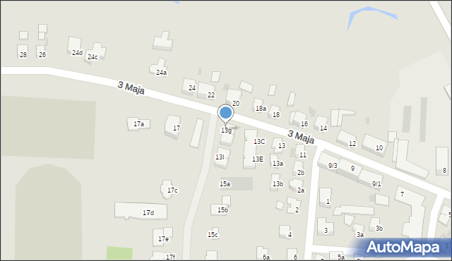 Ostróda, 3 Maja, 13g, mapa Ostróda