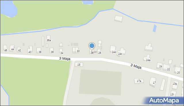 Ostróda, 3 Maja, 28, mapa Ostróda