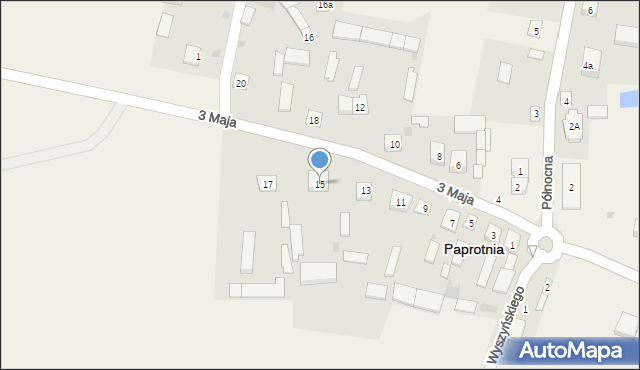 Paprotnia, 3 Maja, 15, mapa Paprotnia