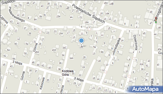 Piekary Śląskie, 3 Maja, 28, mapa Piekary Śląskie