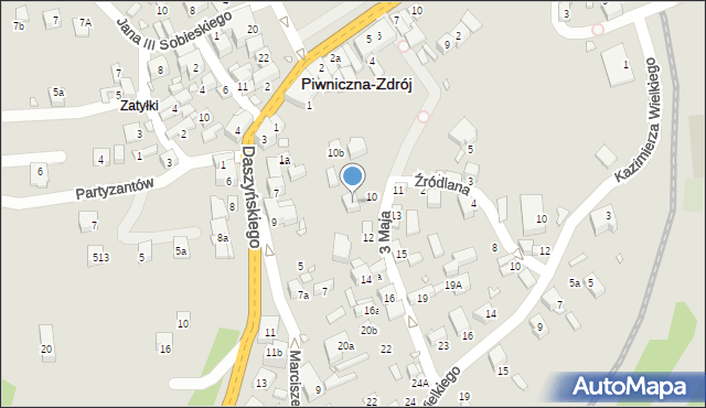 Piwniczna-Zdrój, 3 Maja, 10A, mapa Piwniczna-Zdrój