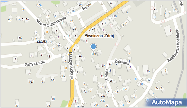 Piwniczna-Zdrój, 3 Maja, 10b, mapa Piwniczna-Zdrój