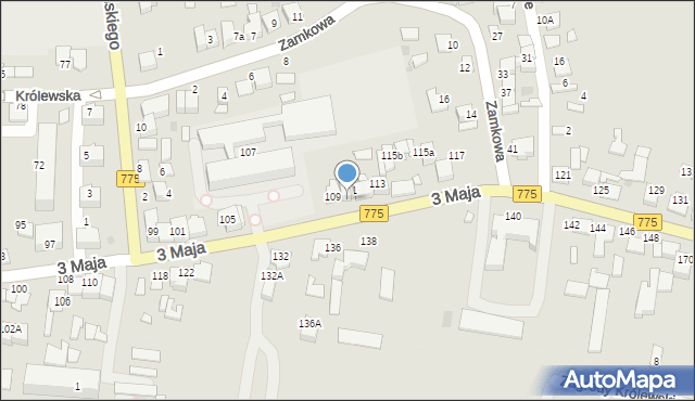 Proszowice, 3 Maja, 111A, mapa Proszowice