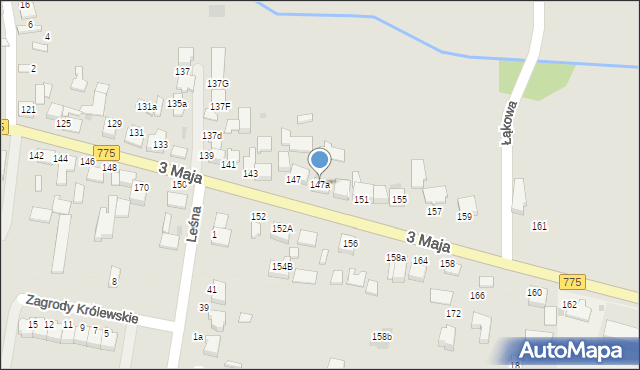 Proszowice, 3 Maja, 147a, mapa Proszowice