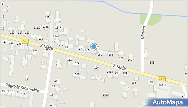 Proszowice, 3 Maja, 149A, mapa Proszowice