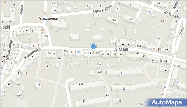 Proszowice, 3 Maja, 26, mapa Proszowice