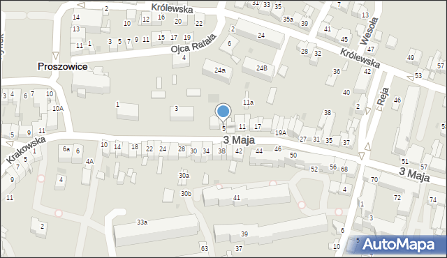 Proszowice, 3 Maja, 5, mapa Proszowice