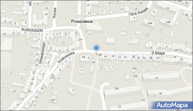 Proszowice, 3 Maja, 8, mapa Proszowice