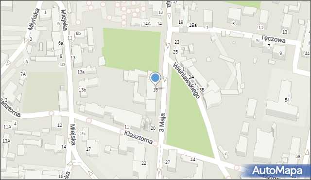 Rybnik, 3 Maja, 18, mapa Rybnika