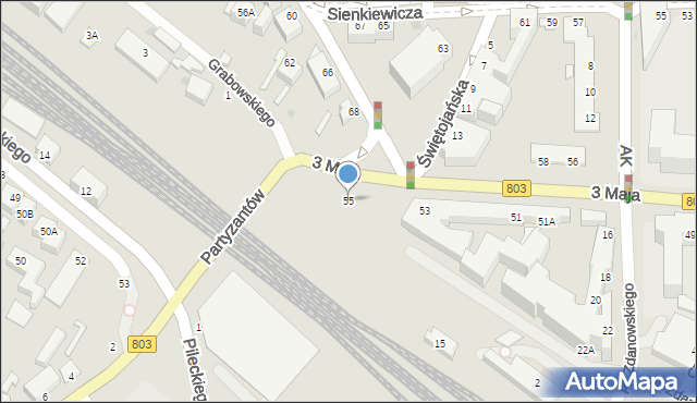 Siedlce, 3 Maja, 55, mapa Siedlce