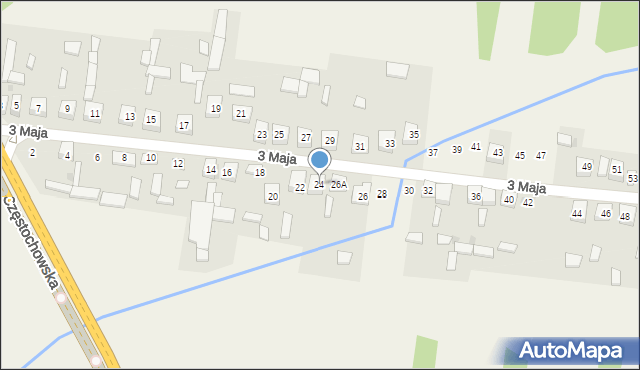 Siedlec Duży, 3 Maja, 24, mapa Siedlec Duży