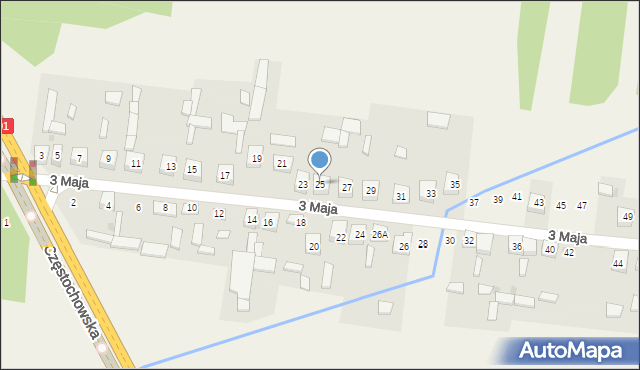 Siedlec Duży, 3 Maja, 25, mapa Siedlec Duży