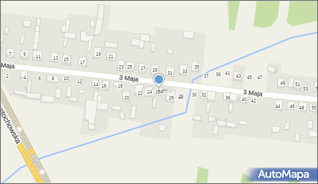 Siedlec Duży, 3 Maja, 26A, mapa Siedlec Duży