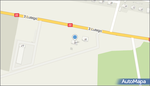 Słońsk, 3 Lutego, 1D, mapa Słońsk