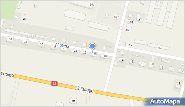 Słońsk, 3 Lutego, 20a, mapa Słońsk