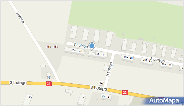 Słońsk, 3 Lutego, 44b, mapa Słońsk