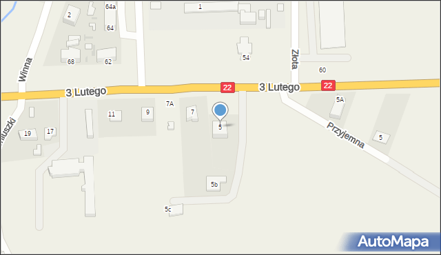 Słońsk, 3 Lutego, 5, mapa Słońsk