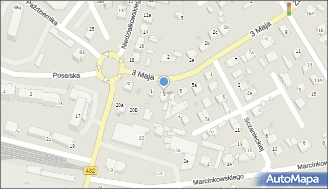 Środa Wielkopolska, 3 Maja, 3, mapa Środa Wielkopolska