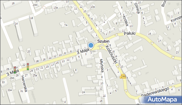 Szubin, 3 Maja, 1, mapa Szubin