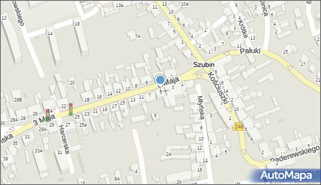 Szubin, 3 Maja, 5, mapa Szubin