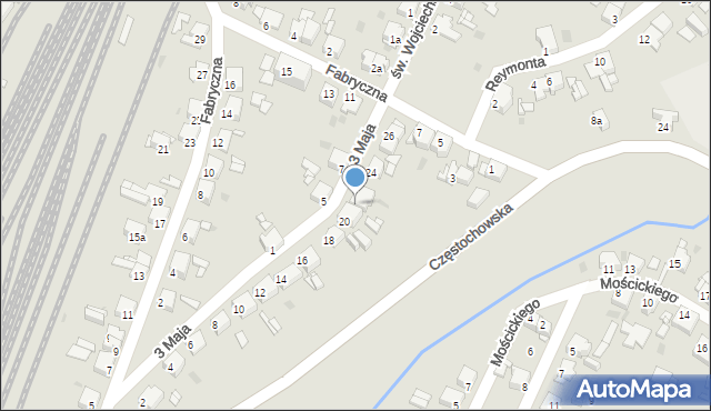 Tarnowskie Góry, 3 Maja, 22, mapa Tarnowskie Góry