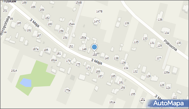 Truskaw, 3 Maja, 144, mapa Truskaw