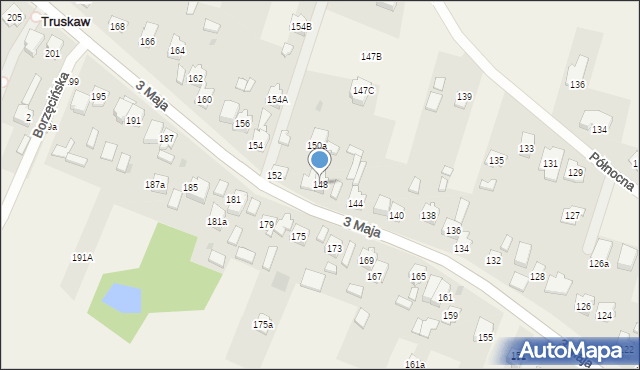 Truskaw, 3 Maja, 148, mapa Truskaw