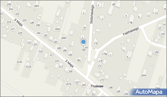 Truskaw, 3 Maja, 182a, mapa Truskaw