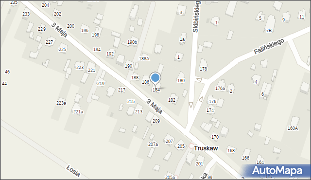 Truskaw, 3 Maja, 184, mapa Truskaw