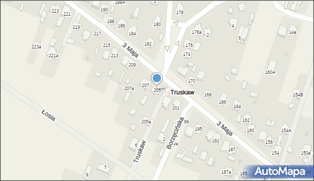 Truskaw, 3 Maja, 205, mapa Truskaw