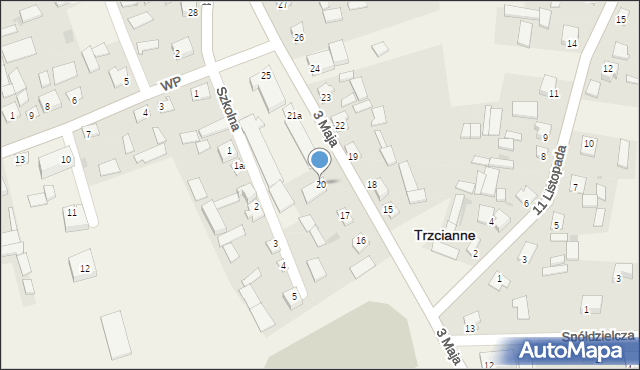 Trzcianne, 3 Maja, 20, mapa Trzcianne