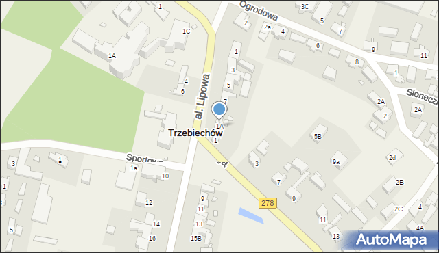 Trzebiechów, 3 Maja, 1A, mapa Trzebiechów