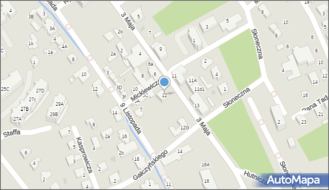 Ustroń, 3 Maja, 12, mapa Ustroń