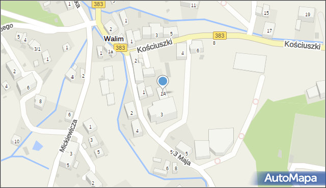 Walim, 3 Maja, 1A, mapa Walim