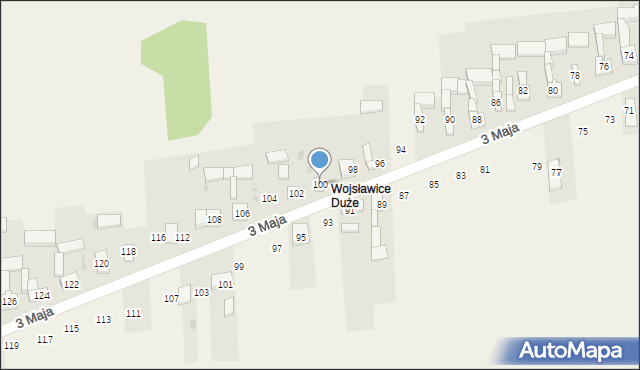 Wojsławice, 3 Maja, 100, mapa Wojsławice