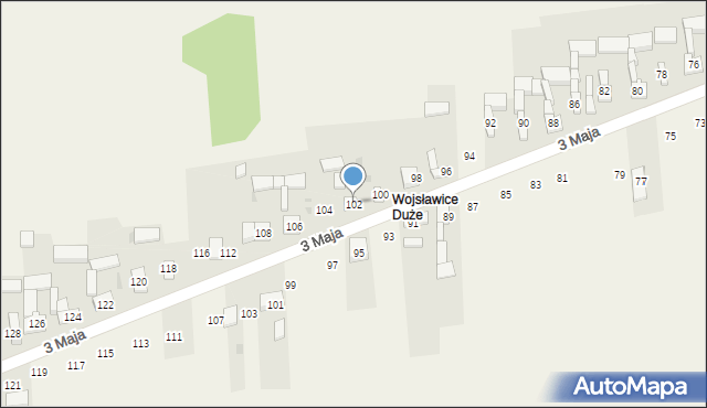 Wojsławice, 3 Maja, 102, mapa Wojsławice