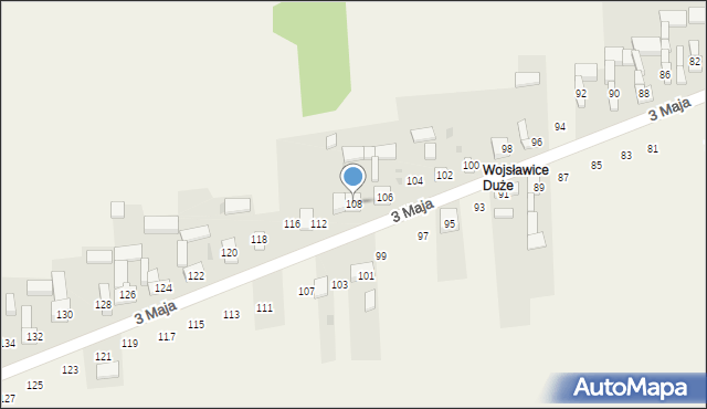 Wojsławice, 3 Maja, 108, mapa Wojsławice