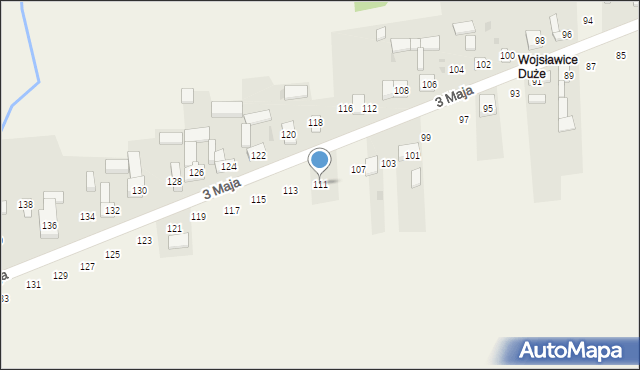 Wojsławice, 3 Maja, 111, mapa Wojsławice