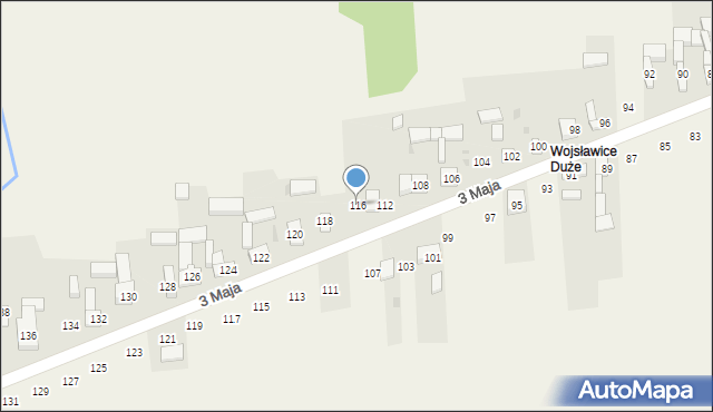 Wojsławice, 3 Maja, 116, mapa Wojsławice