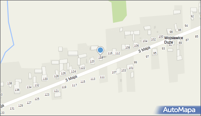 Wojsławice, 3 Maja, 118, mapa Wojsławice